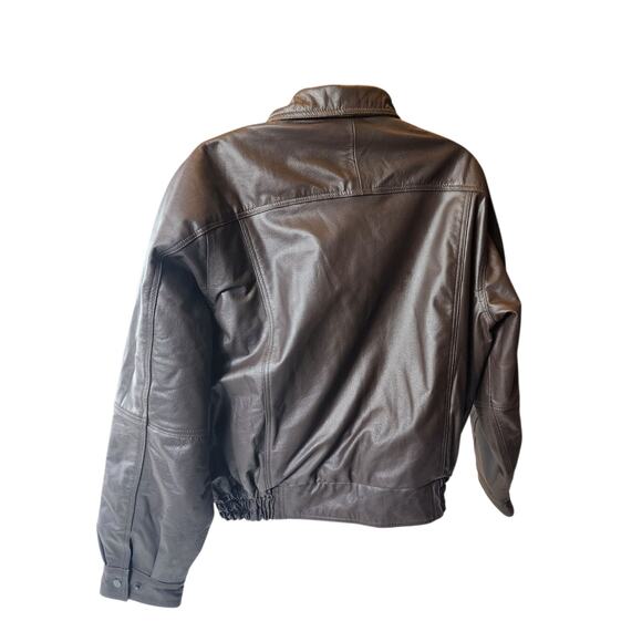 Burks Bay Leather Jacket Mens 2XL NRA Life Member Patch Logo \Bomber Vintage Y2K - Picture 7 of 16